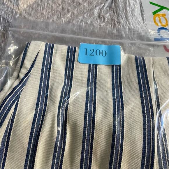 Express Pants Ankle High Rise Sz 12R Striped Paperbag Waist‎ Pockets Career - Picture 9 of 9